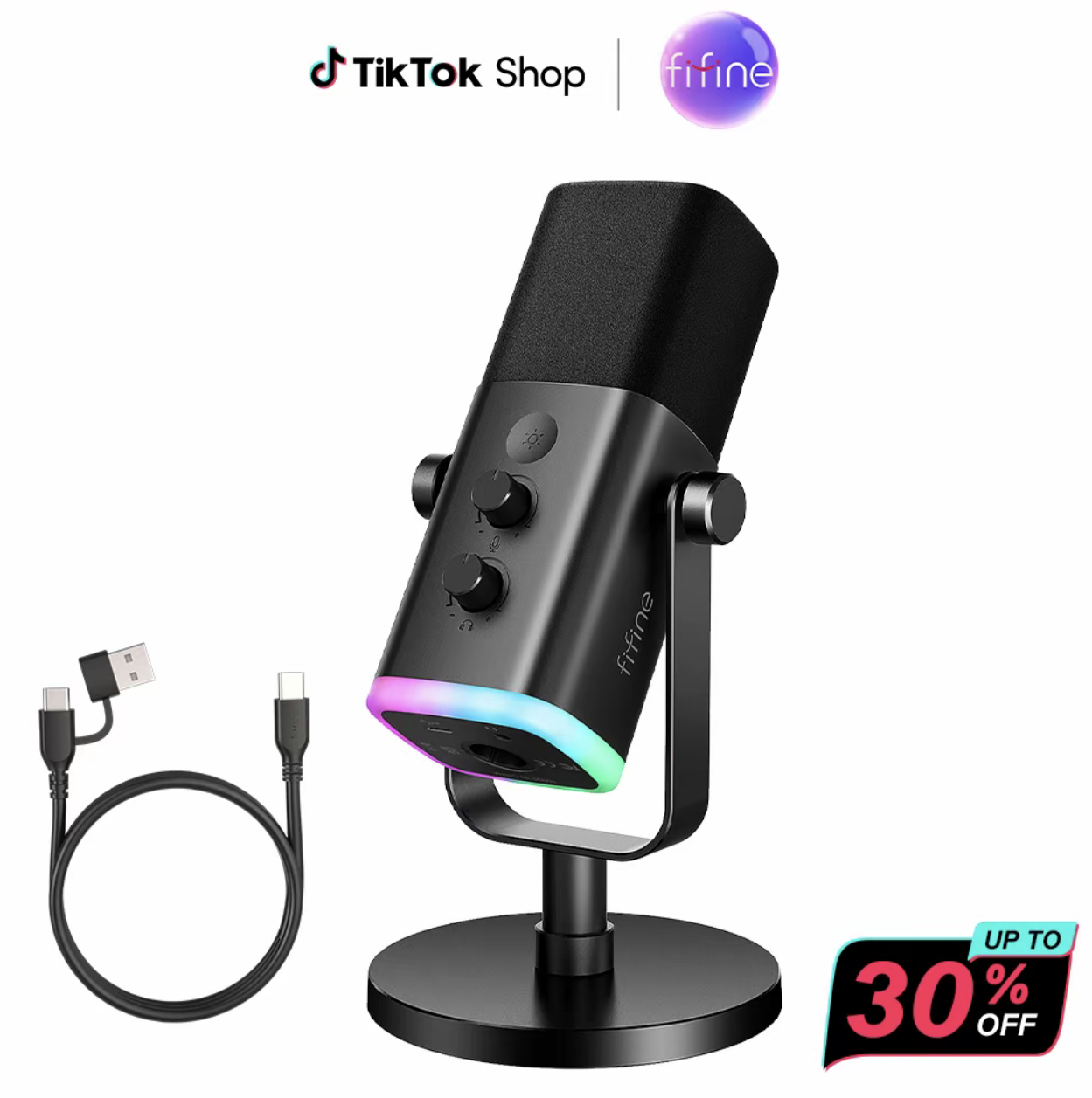 FIFINE AM8 XLR/USB PC Gaming Microphoone