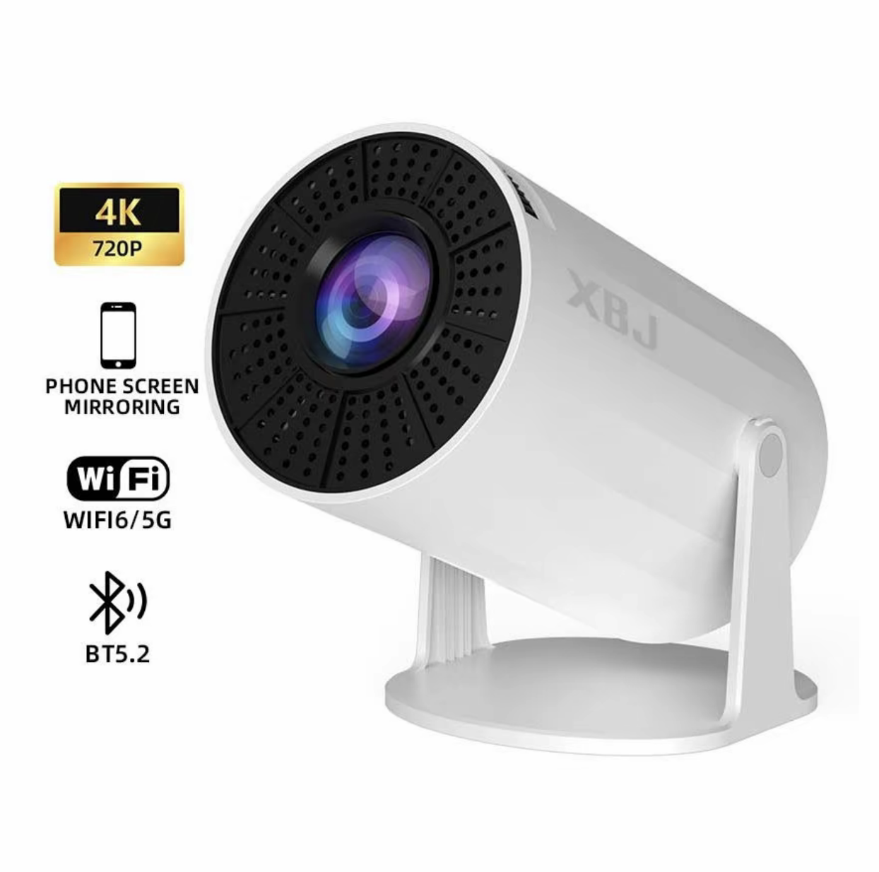 XBJ Portable Projector Android 11 with 1080/720P